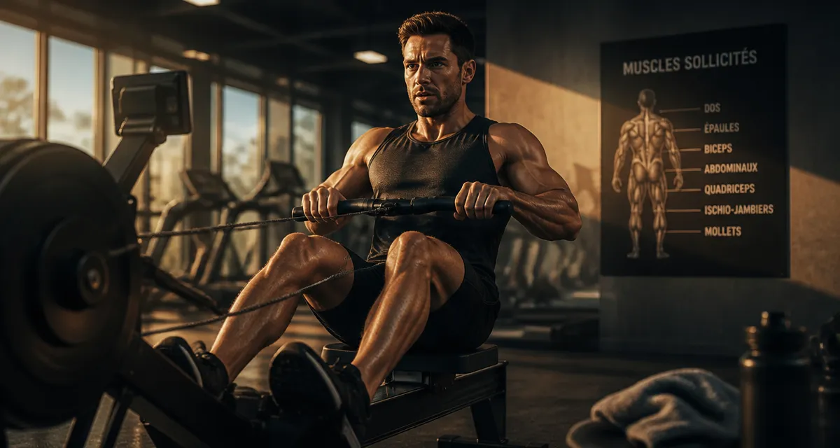 Le rameur fait travailler quels muscles homme salle