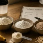 Meilleur protéine prise de masse : whey isolate ou gainer, trois bols de poudre
