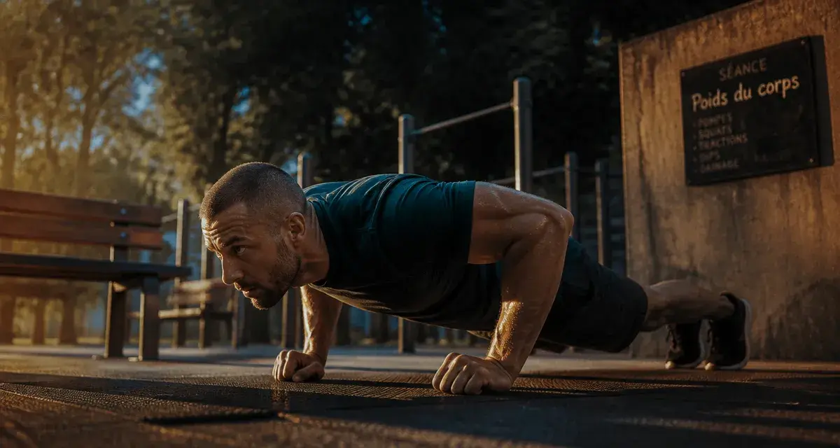 Musculation poids du corps programme : pompes sans matériel au sol
