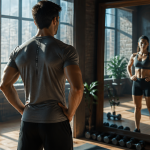 Perdre du ventre et hanche homme femme sport miroir
