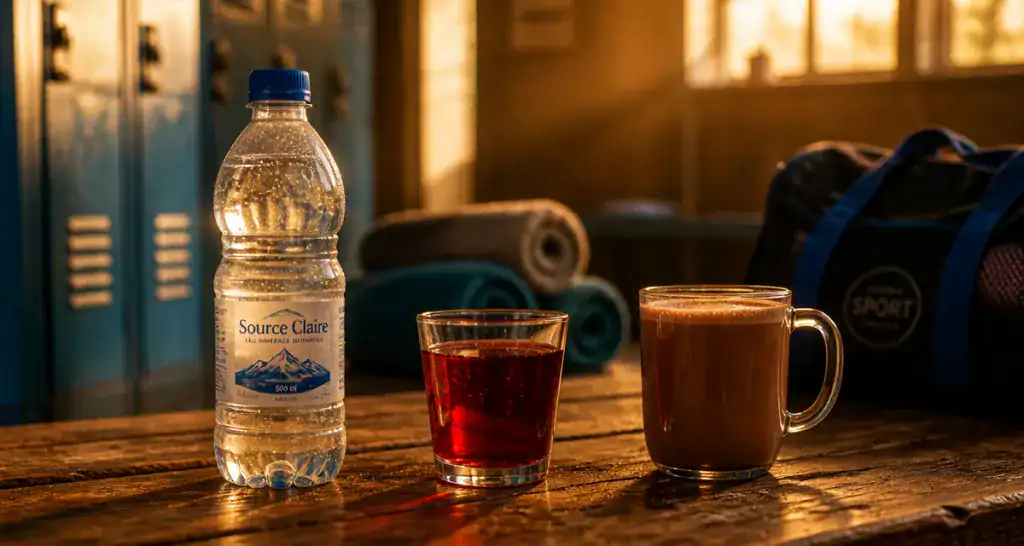 que boire contre les courbatures boissons alignées
