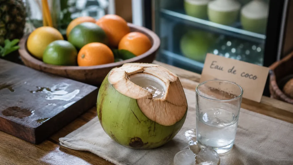 Bienfait de l eau de coco : eau de coco hydratante et riche en potassium
