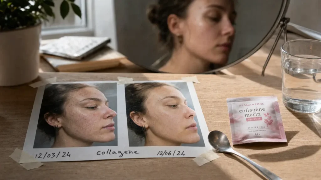 Collagène peau avant après : hydratation, fermeté et rides, ce qu’on voit vraiment en 15 jours et en 8 à 12 semaines