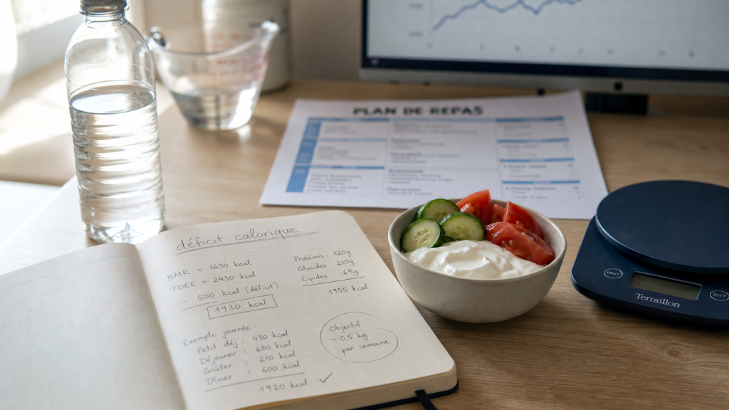 Être en deficit calorique : calcul 200 kcal et balance de cuisine