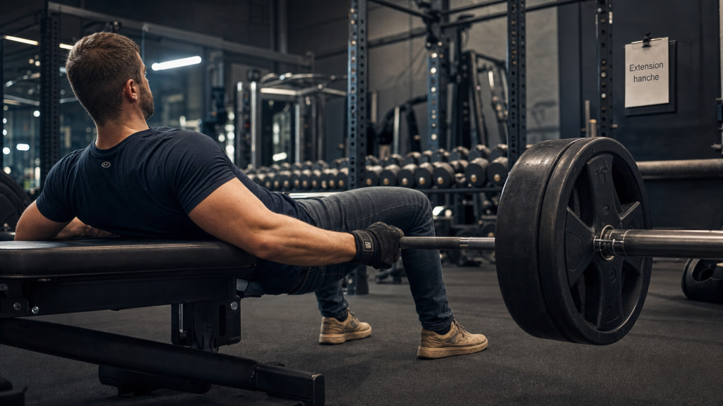 Muscler le grand fessier : hip thrust et fentes en salle de sport