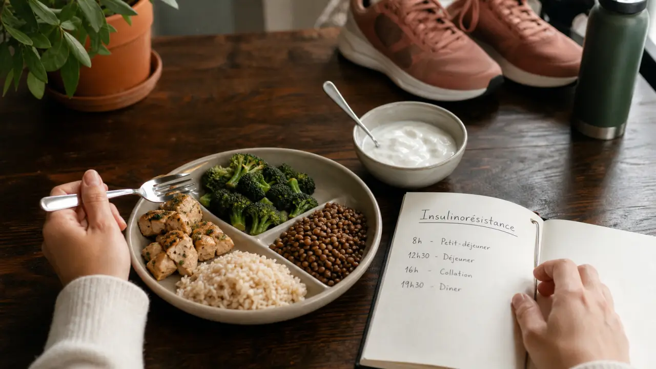 Résistance à l'insuline perte de poids : assiette équilibrée et glycémie stable