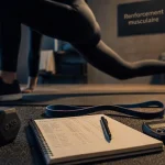 Seance de renforcement musculaire sans matériel sur tapis et haltères