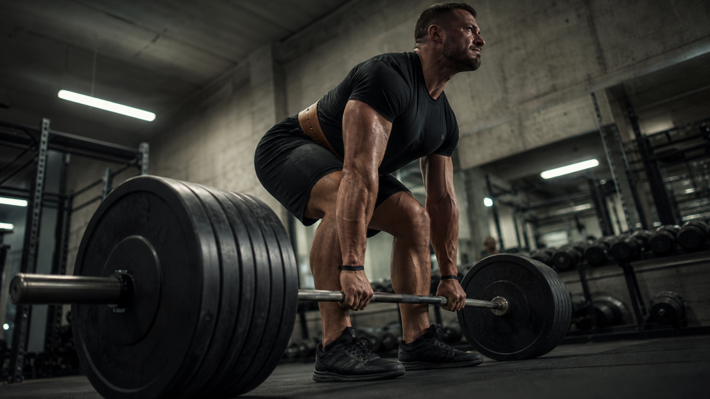 Souleve de terre muscle : athlète en prise