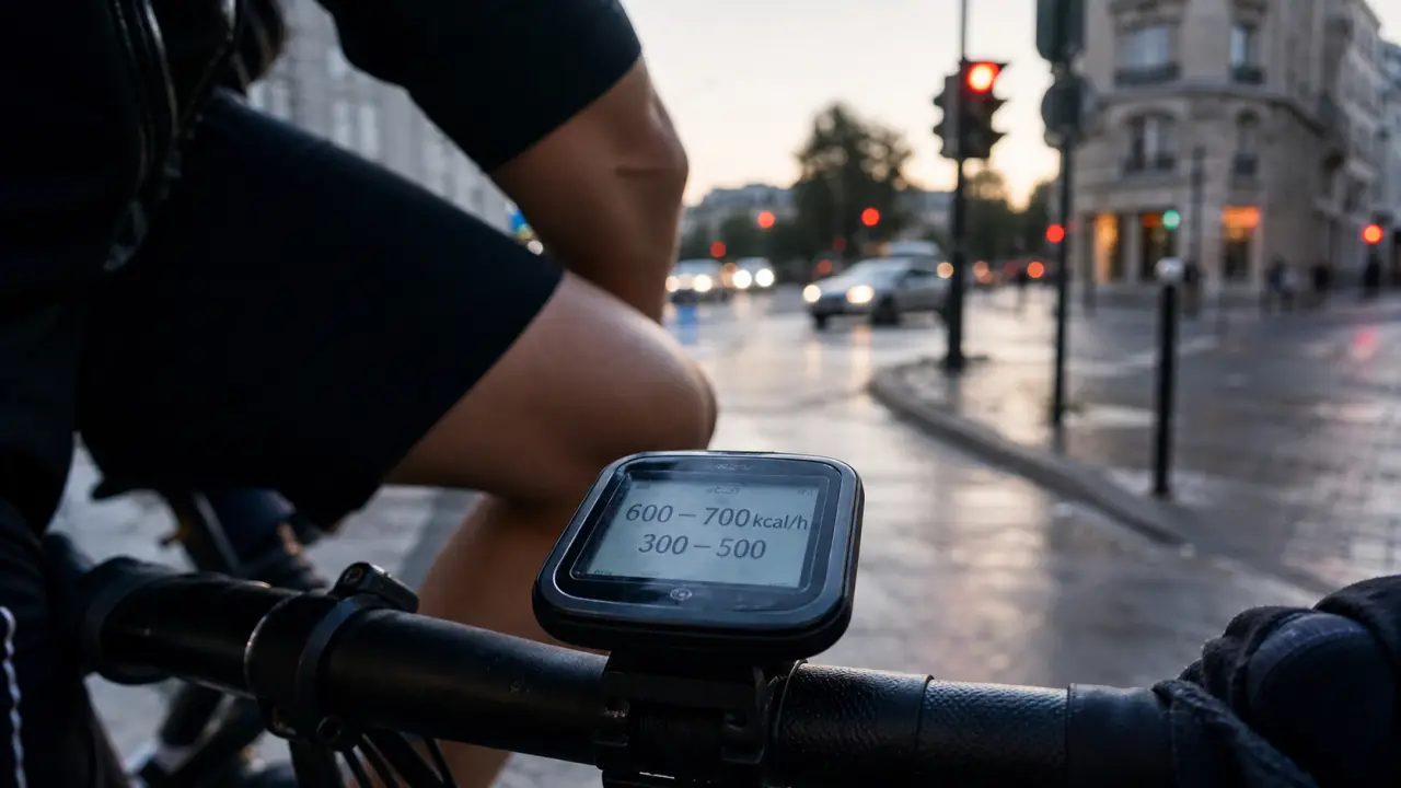 1h de vélo calorie : compteur 300–700 kcal/h