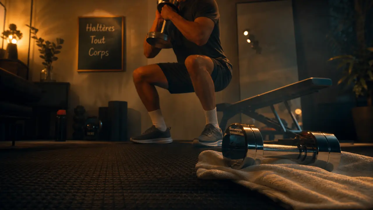 8 exercices avec haltères pour tout le corps, goblet squat avec haltère