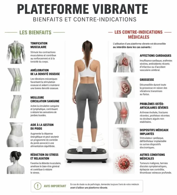 Bienfaits et contre-indications de la plateforme vibrante pour la santé