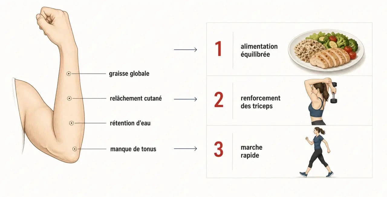 Comment perdre des bras : schéma comparatif des causes et des leviers d’action