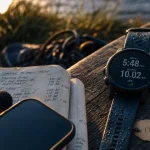 Montre pour courir avec GPS et autonomie, écran allumé