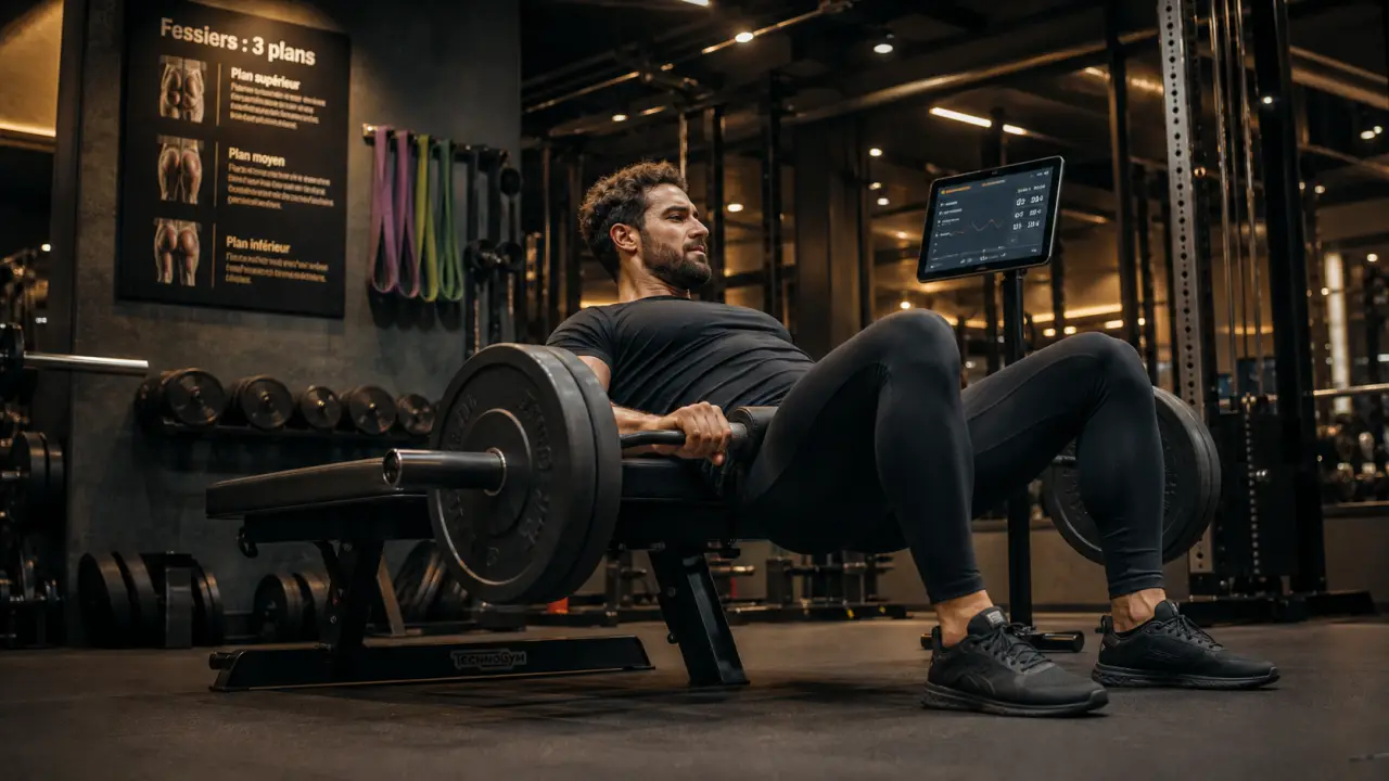 Muscler fessier homme : hip thrust en salle, 3 plans