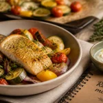 Regime idee recette : dîners légers, poisson au four et légumes