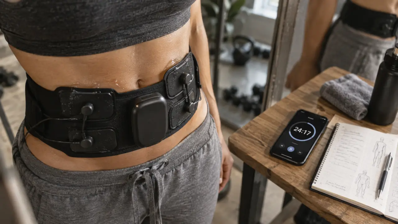 Ceinture abdominale muscle EMS sur abdos, sans brûler la graisse