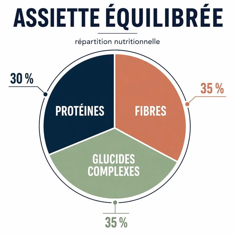 Composition d'une assiette équilibrée pour favoriser la satiété lors d'un déficit calorique