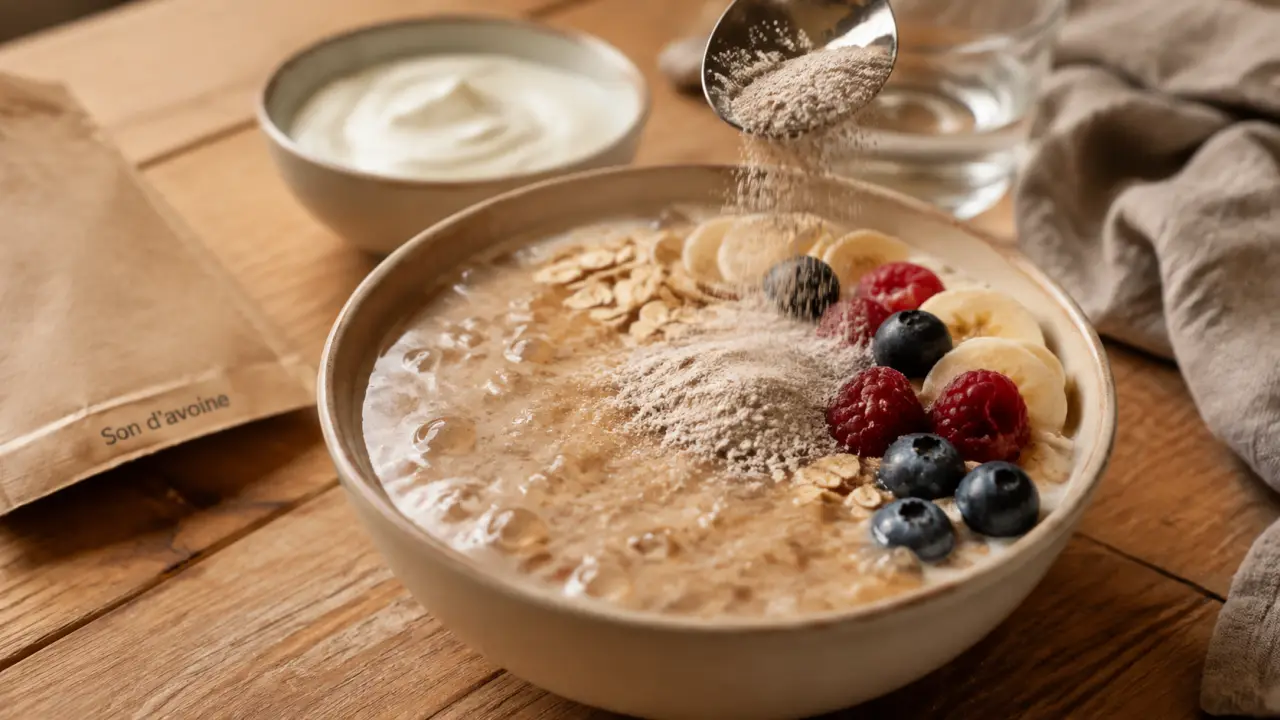 Son d’avoine bienfaits : bol de porridge aux fibres et glycémie
