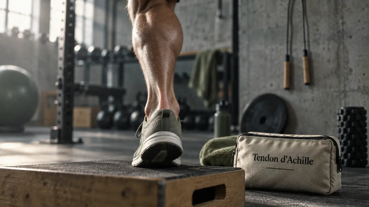 Anatomie muscle du mollet : tendon d’Achille et soléaire visibles