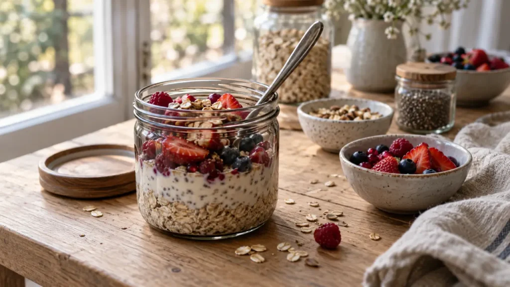 Overnight oats et perte de poids : un bol rassasiant, pas une addition de toppings